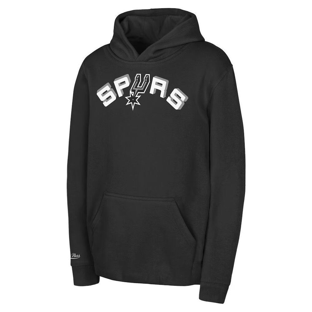 Mitchell & Ness San Antonio Spurs Retro Logo Pullover Hoodie Black Youth Medium